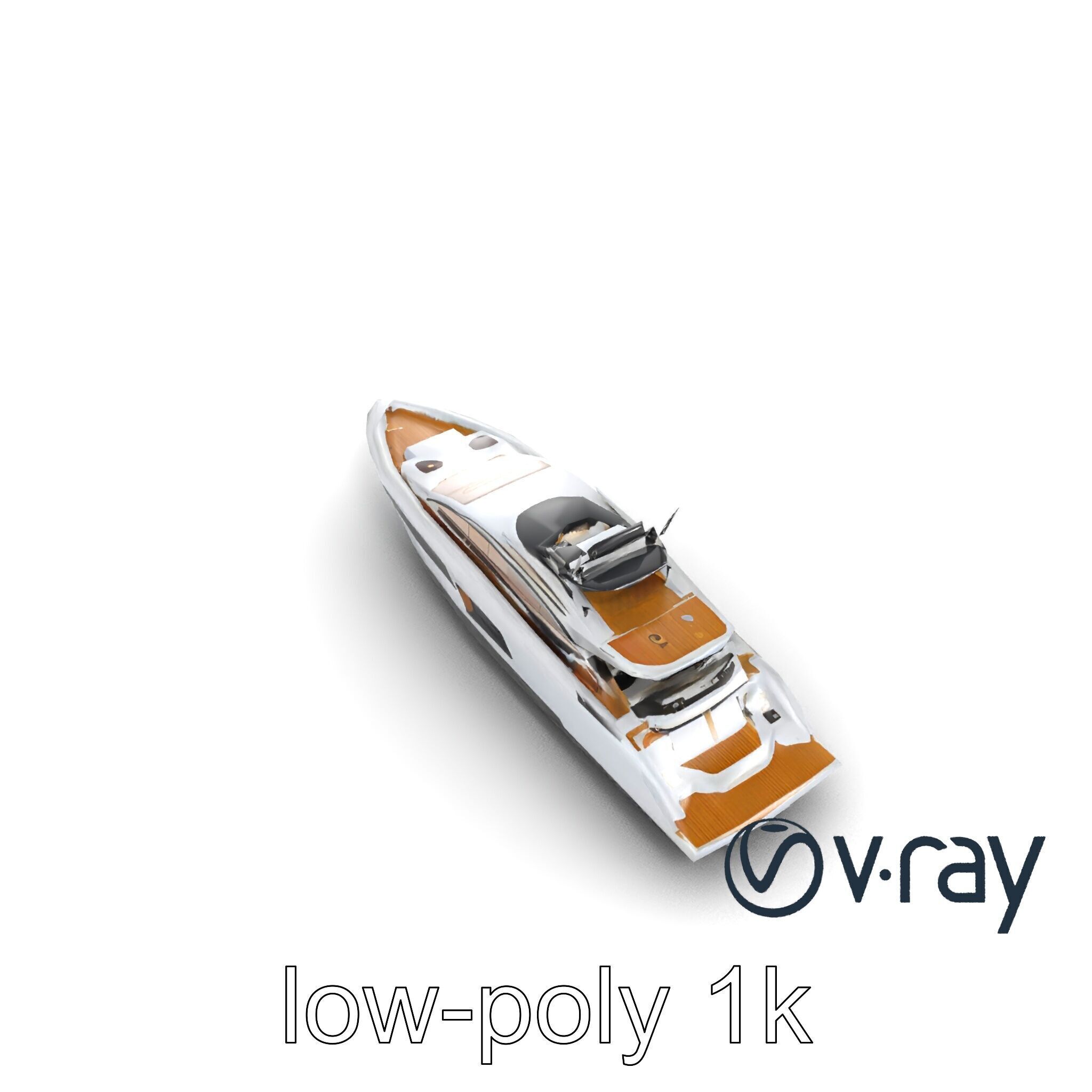 Super-Speed Luxury Yacht Model Pack with Aerodynamic Styling Low-poly 3D model_10