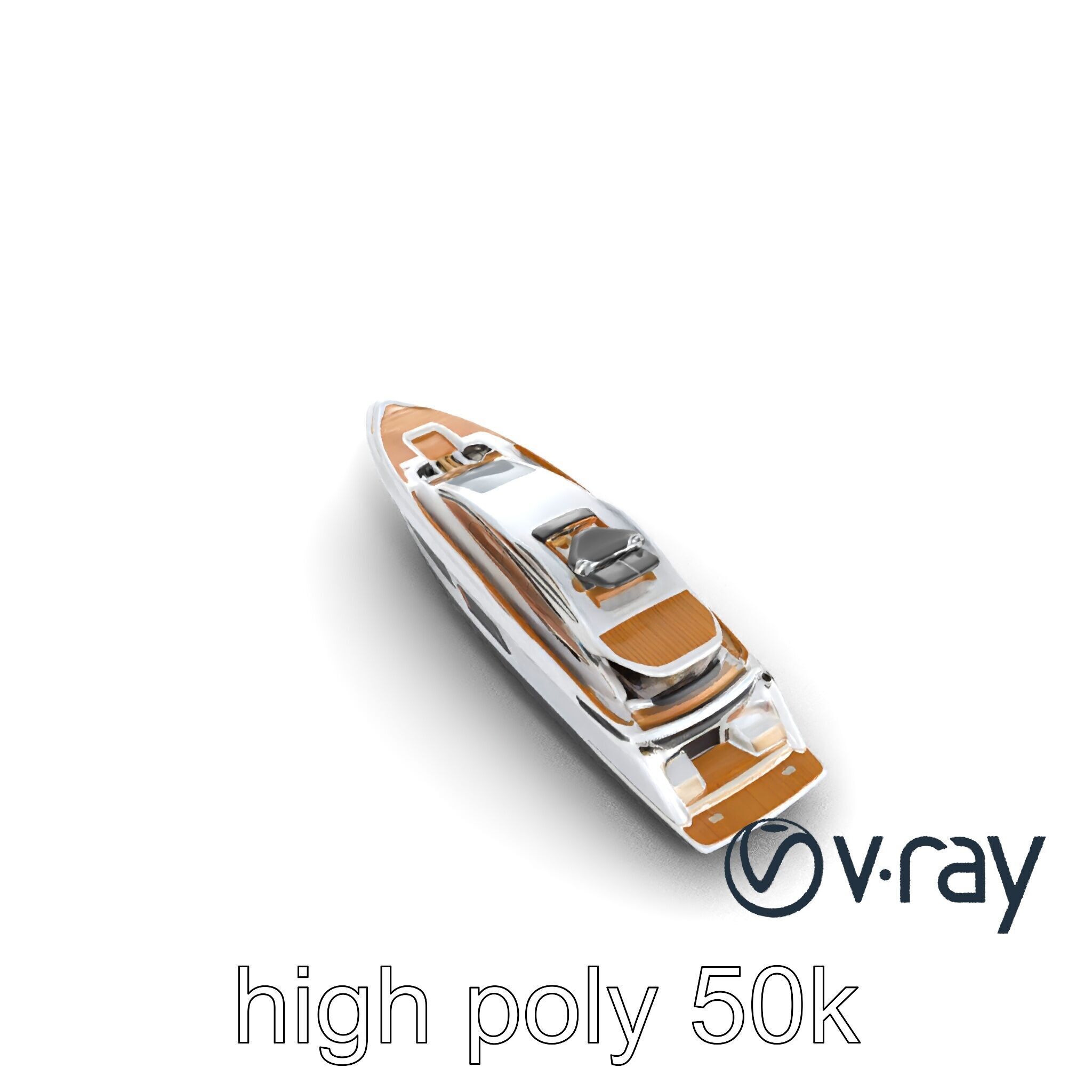 Super-Speed Luxury Yacht Model Pack with Aerodynamic Styling Low-poly 3D model_31