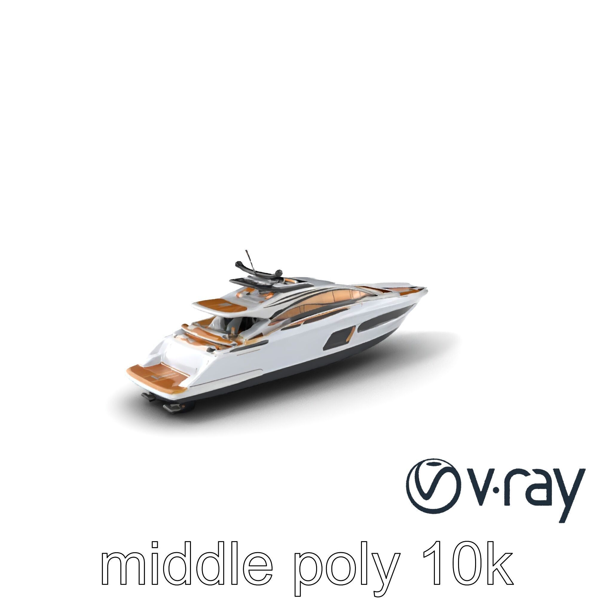 Super-Speed Luxury Yacht Model Pack with Aerodynamic Styling Low-poly 3D model_3