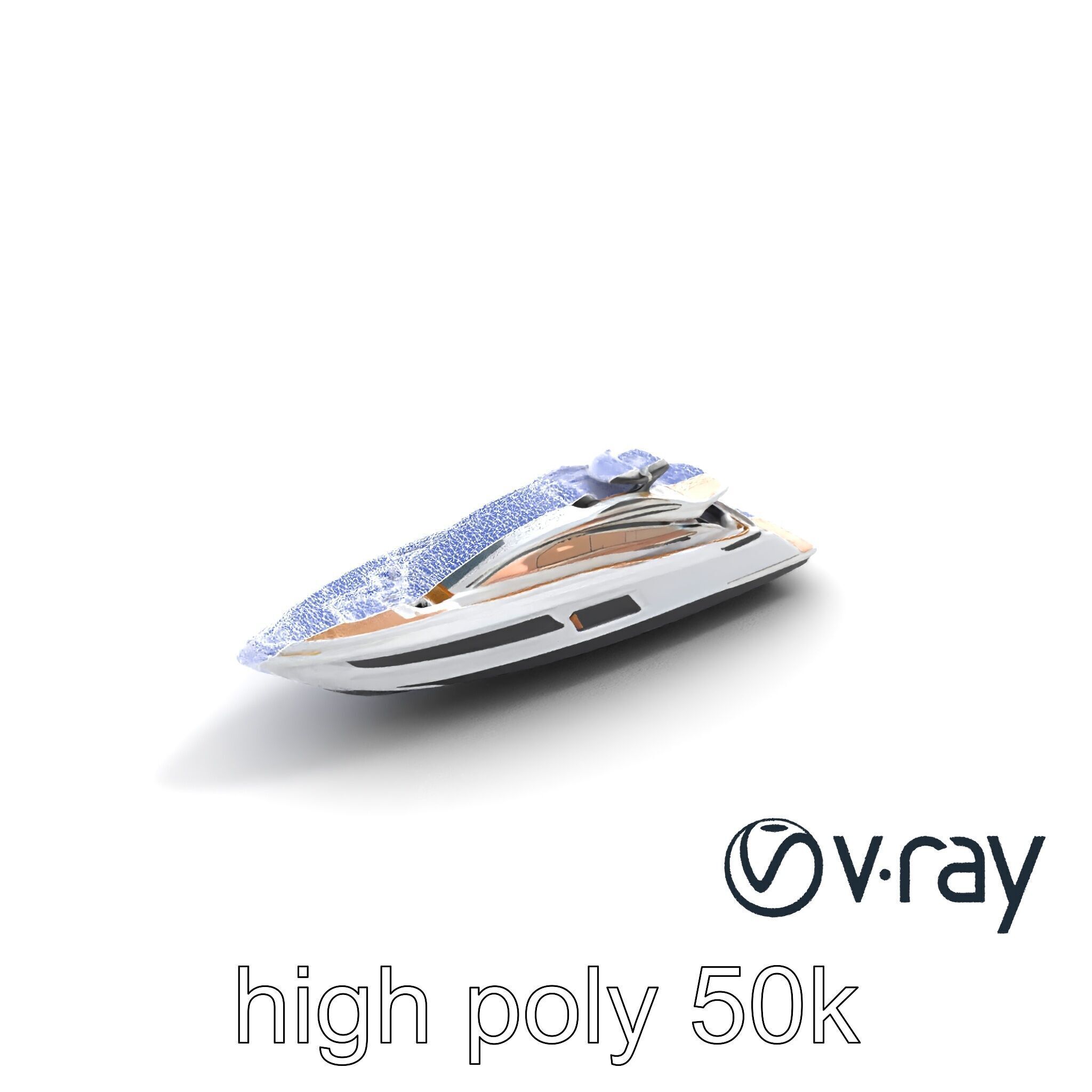 Super-Speed Luxury Yacht Model Pack with Aerodynamic Styling Low-poly 3D model_15