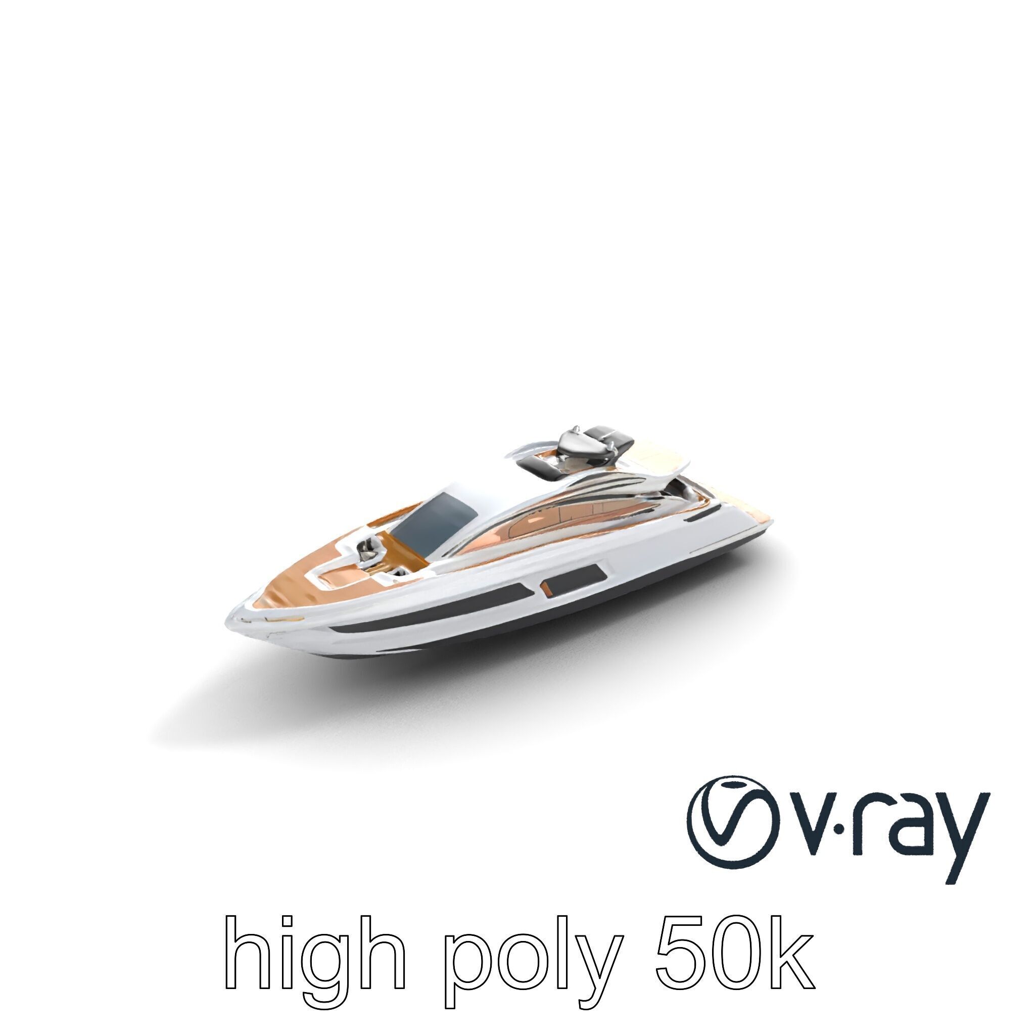 Super-Speed Luxury Yacht Model Pack with Aerodynamic Styling Low-poly 3D model_11