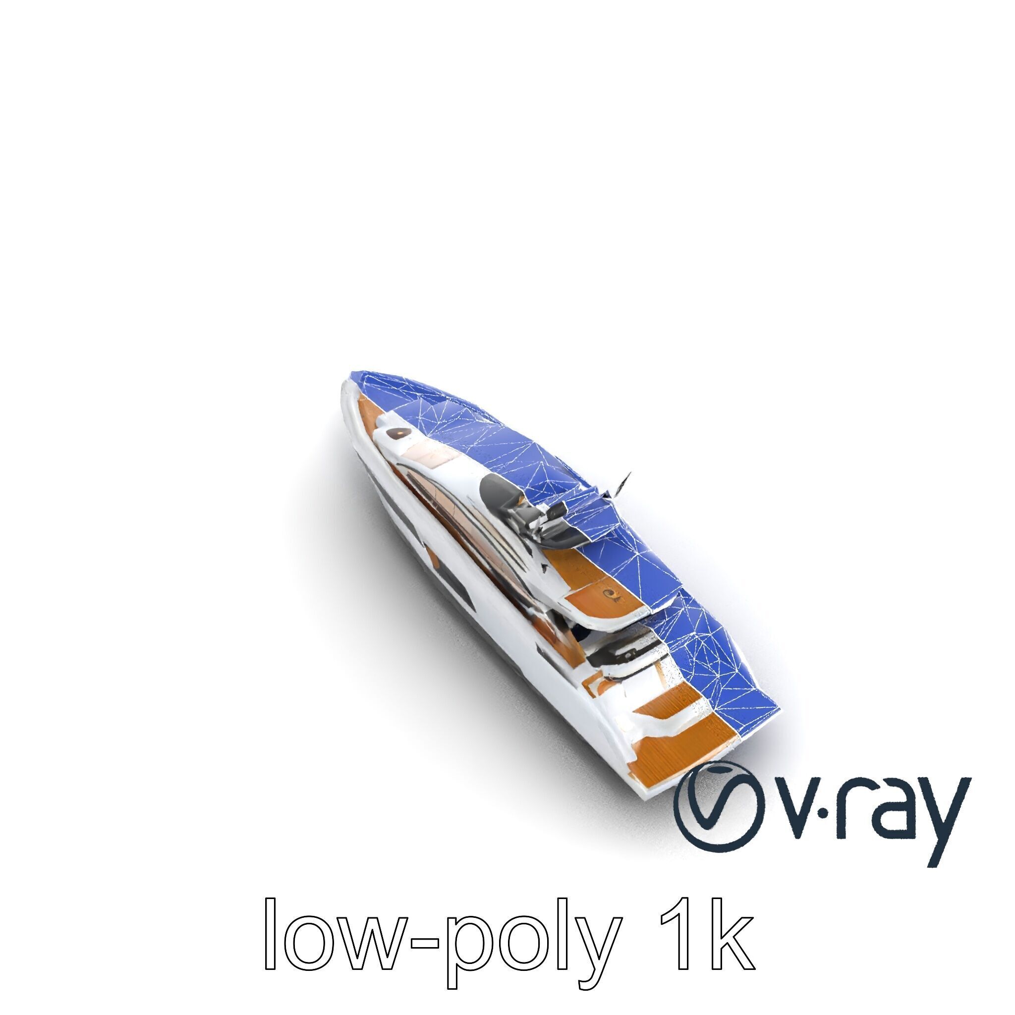 Super-Speed Luxury Yacht Model Pack with Aerodynamic Styling Low-poly 3D model_29
