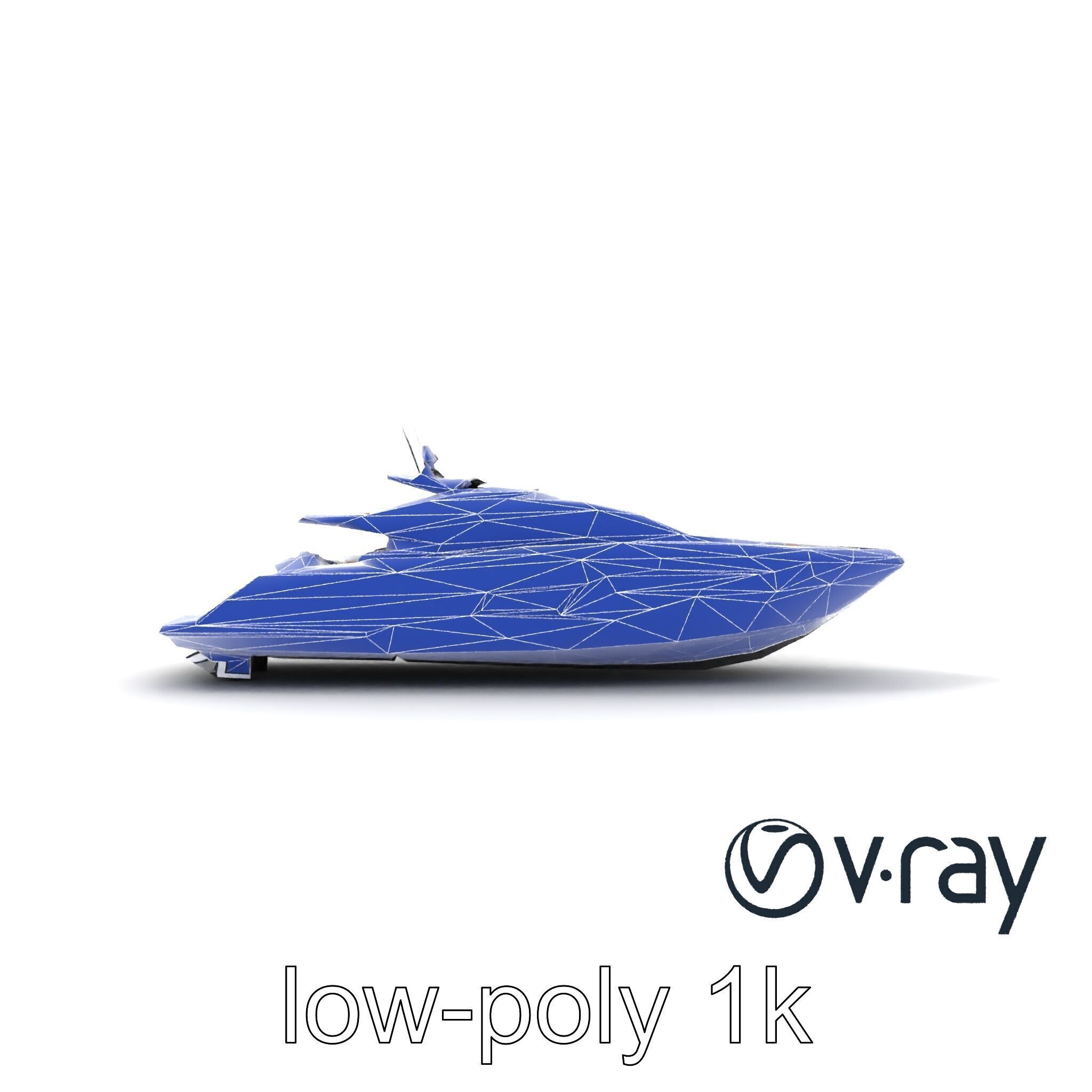 Super-Speed Luxury Yacht Model Pack with Aerodynamic Styling Low-poly 3D model_25