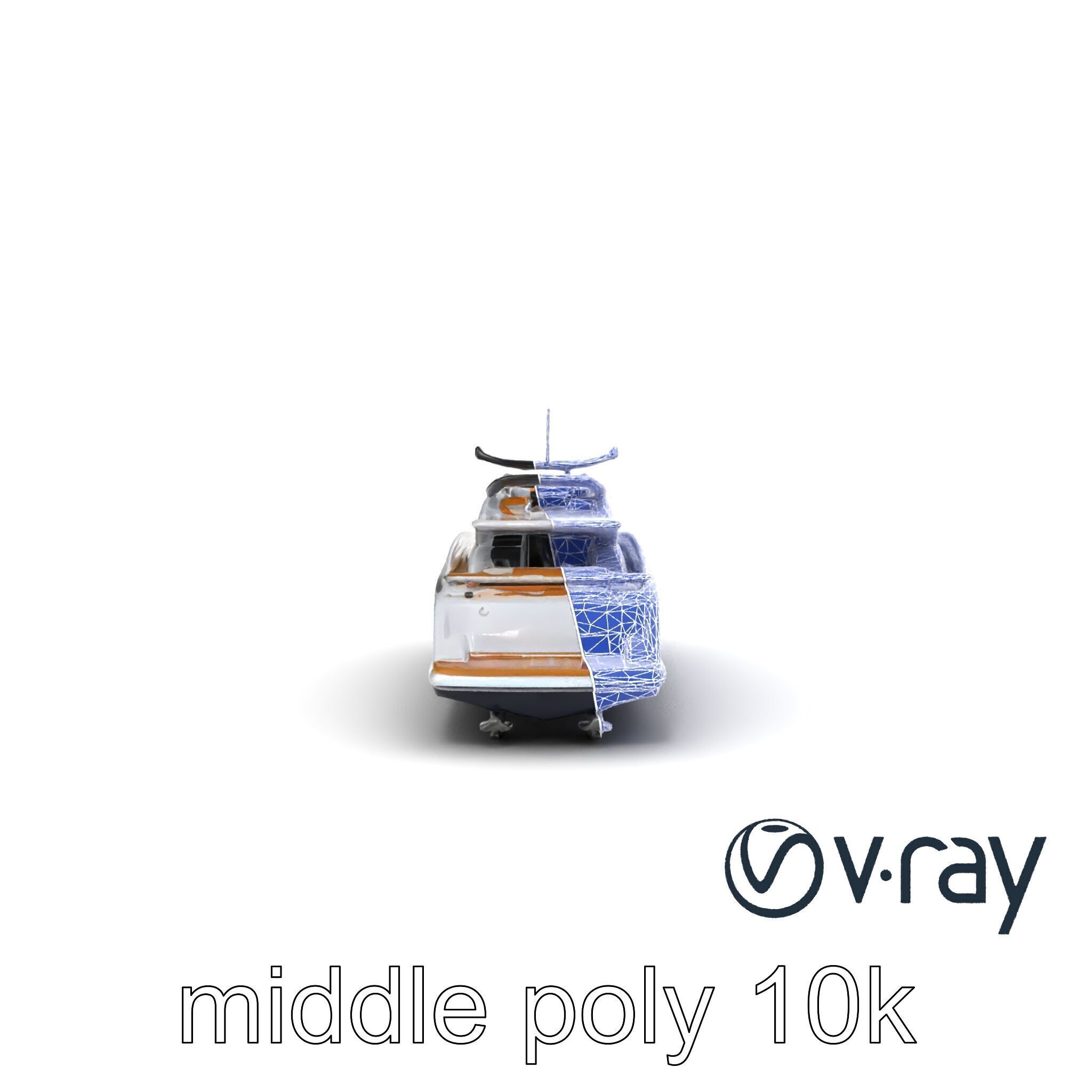 Super-Speed Luxury Yacht Model Pack with Aerodynamic Styling Low-poly 3D model_19
