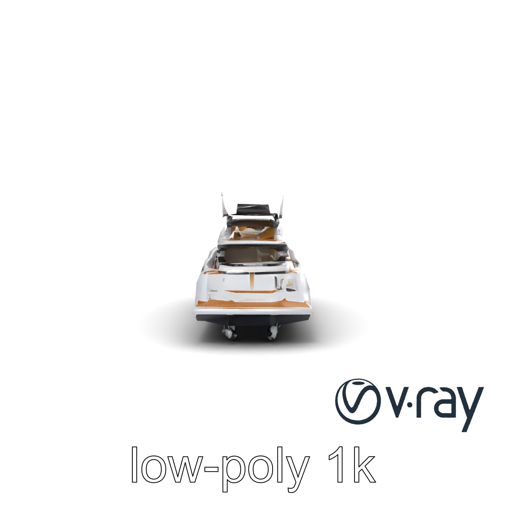Super-Speed Luxury Yacht Model Pack with Aerodynamic Styling Low-poly 3D model_23
