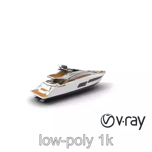 Super-Speed Luxury Yacht Model Pack with Aerodynamic Styling Low-poly 3D model
