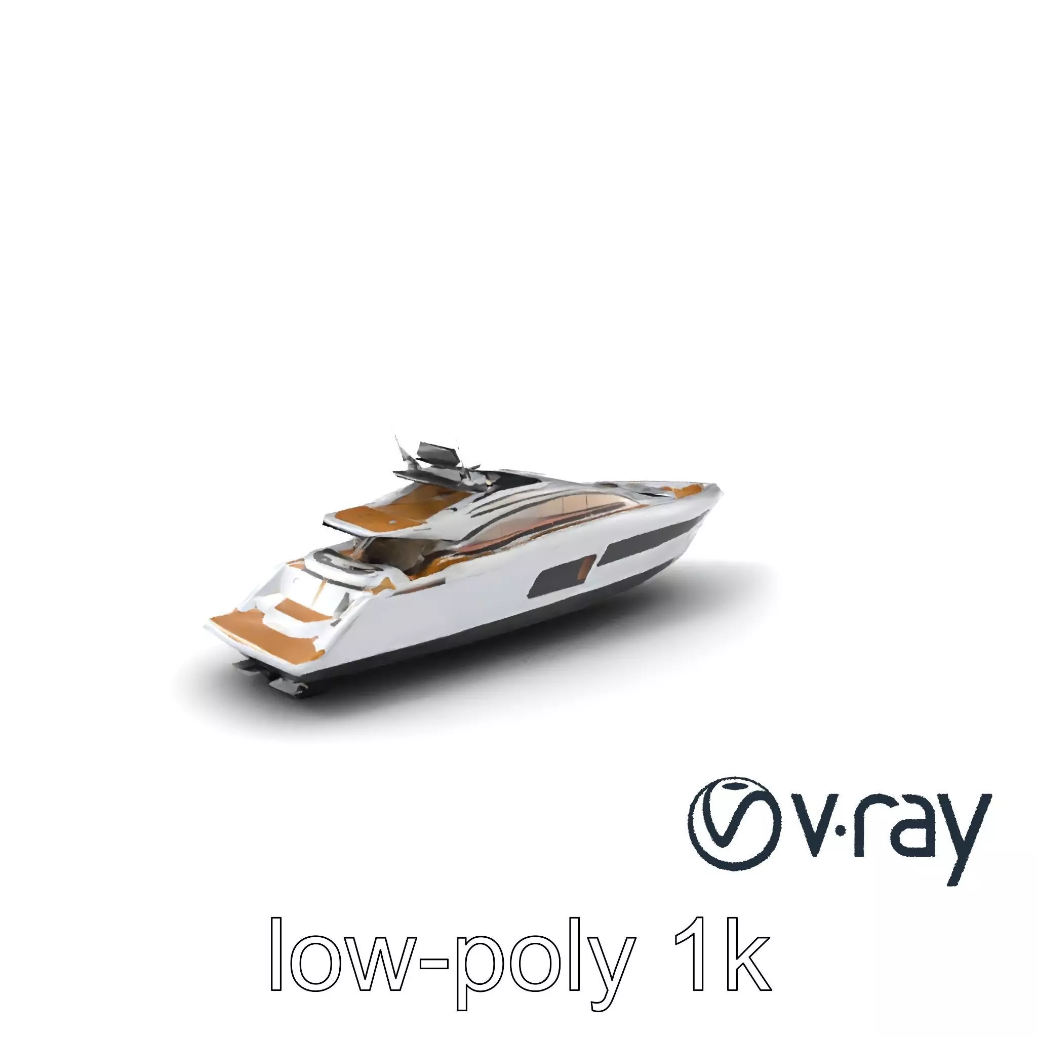 Super-Speed Luxury Yacht Model Pack with Aerodynamic Styling Low-poly 3D model_0