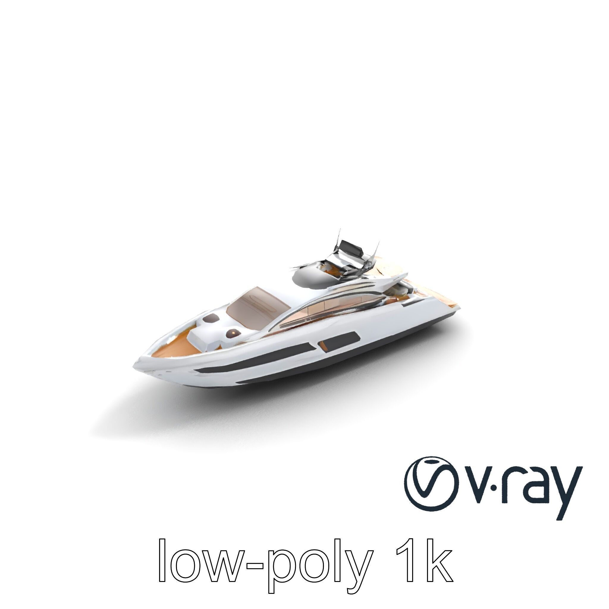 Super-Speed Luxury Yacht Model Pack with Aerodynamic Styling Low-poly 3D model_7