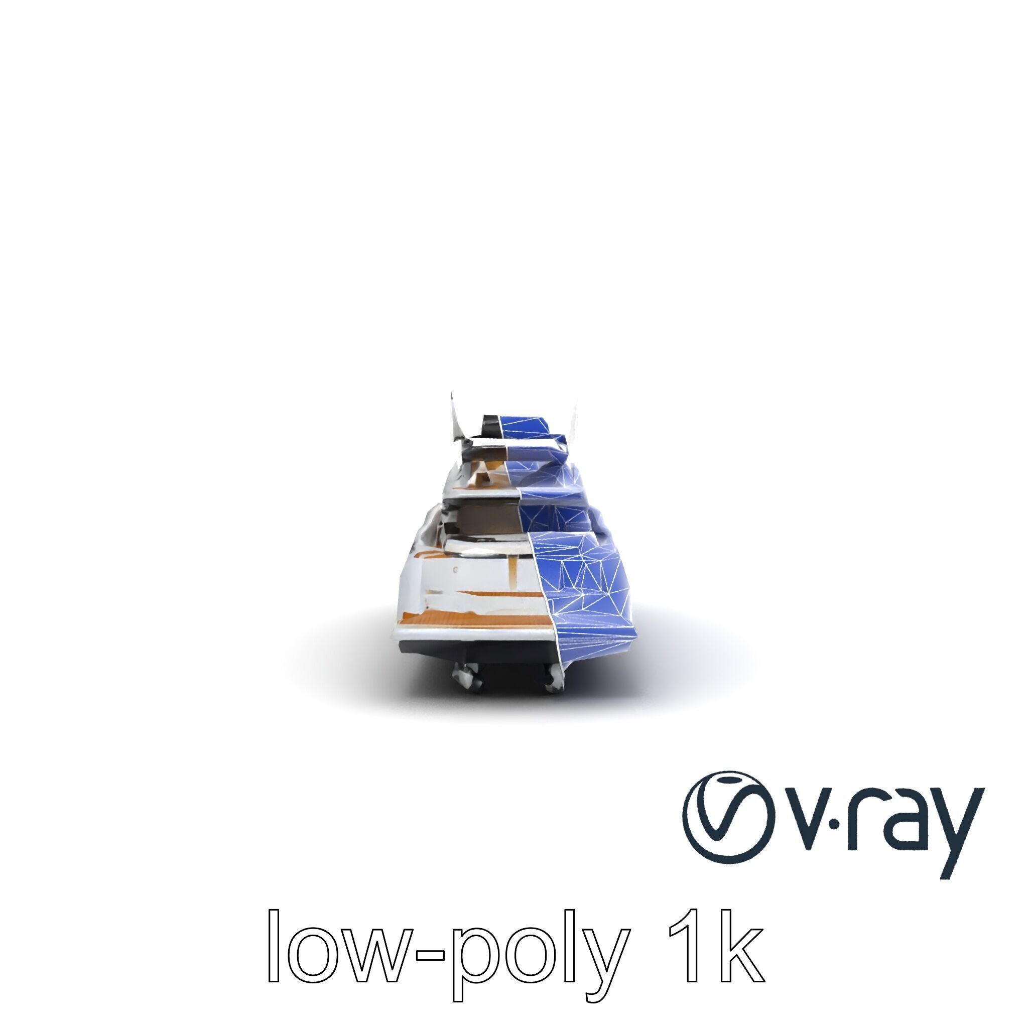 Super-Speed Luxury Yacht Model Pack with Aerodynamic Styling Low-poly 3D model_14