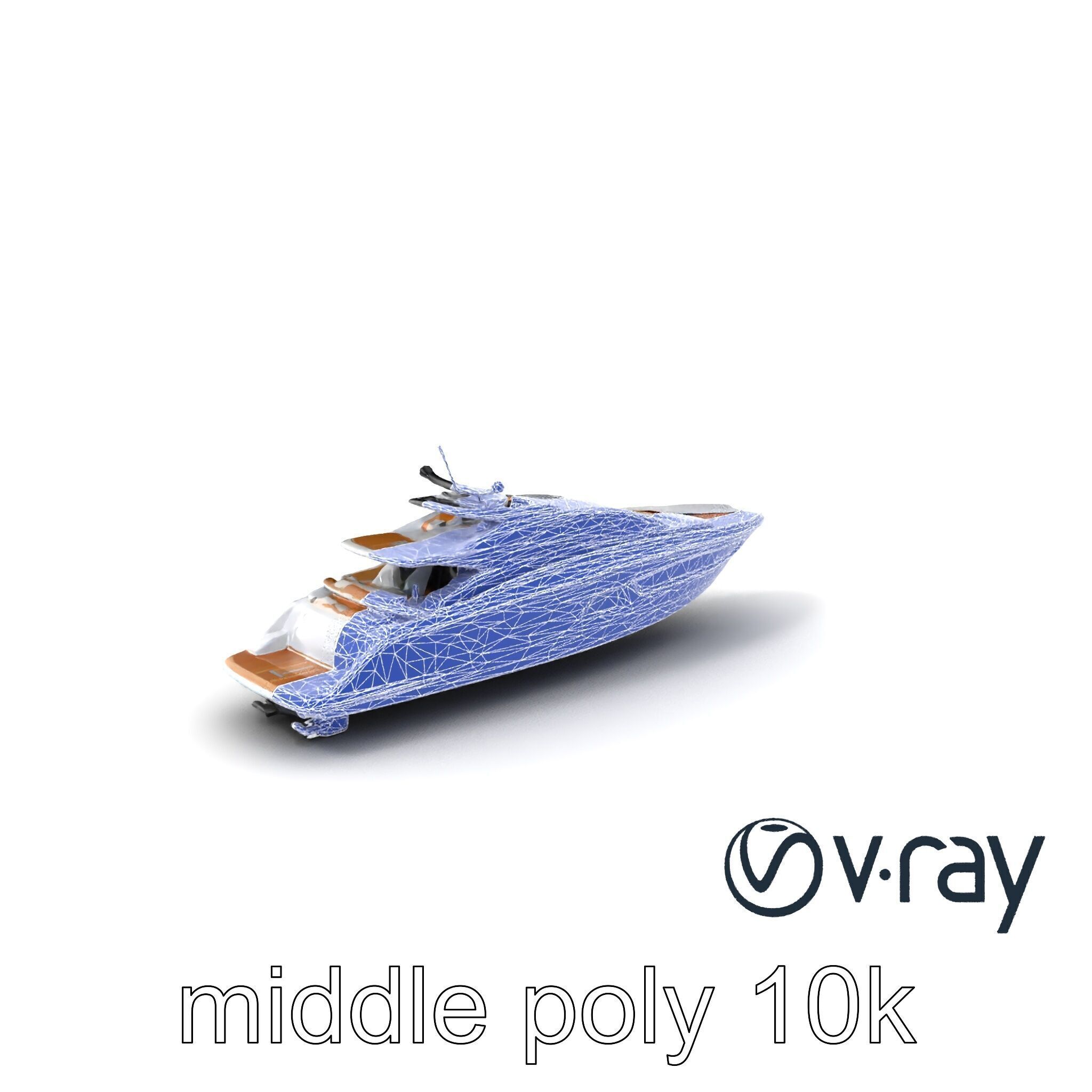 Super-Speed Luxury Yacht Model Pack with Aerodynamic Styling Low-poly 3D model_6