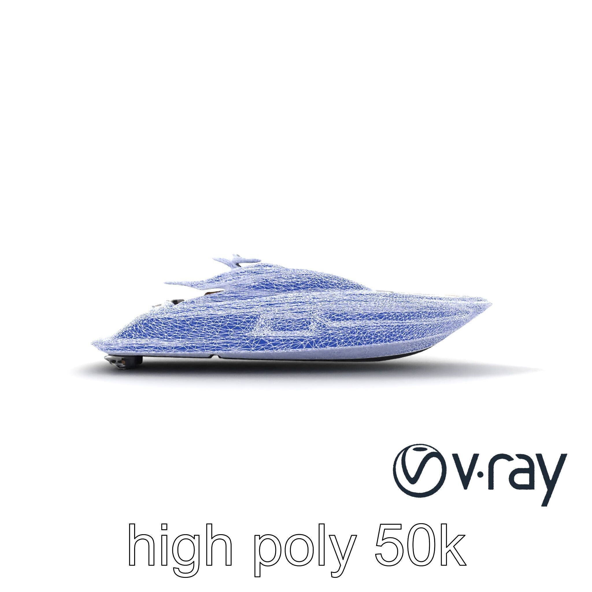 Super-Speed Luxury Yacht Model Pack with Aerodynamic Styling Low-poly 3D model_24