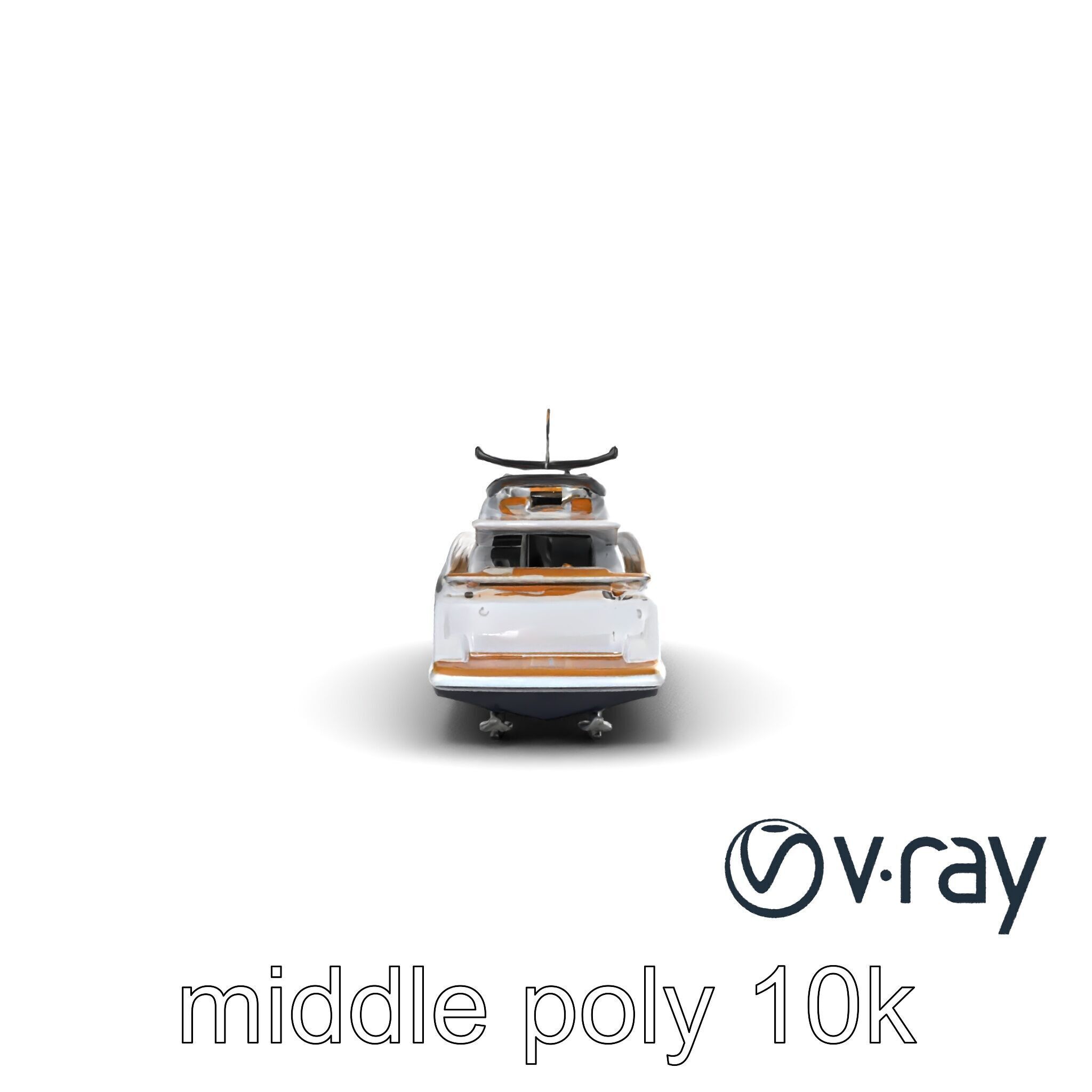 Super-Speed Luxury Yacht Model Pack with Aerodynamic Styling Low-poly 3D model_21