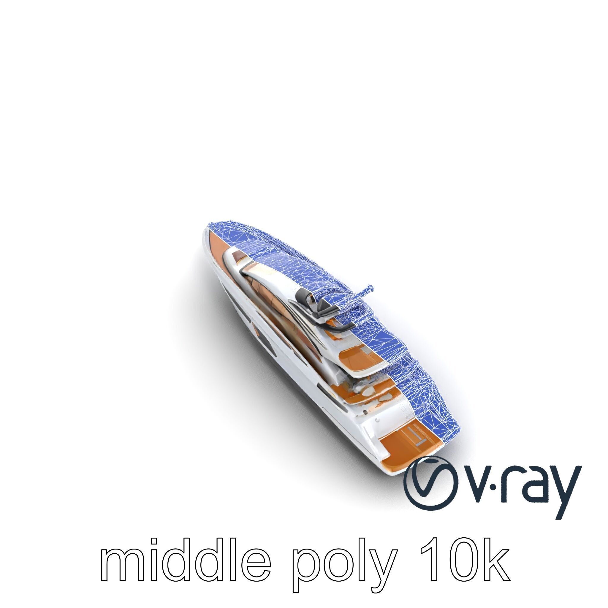 Super-Speed Luxury Yacht Model Pack with Aerodynamic Styling Low-poly 3D model_18