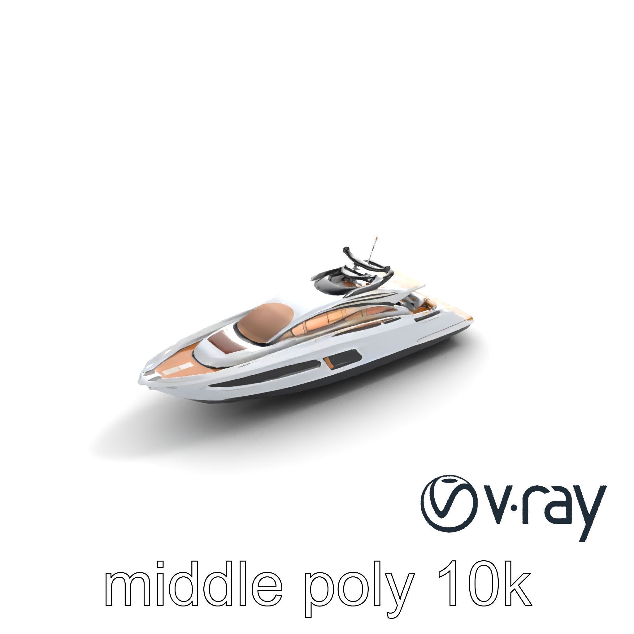 Super-Speed Luxury Yacht Model Pack with Aerodynamic Styling Low-poly 3D model_9
