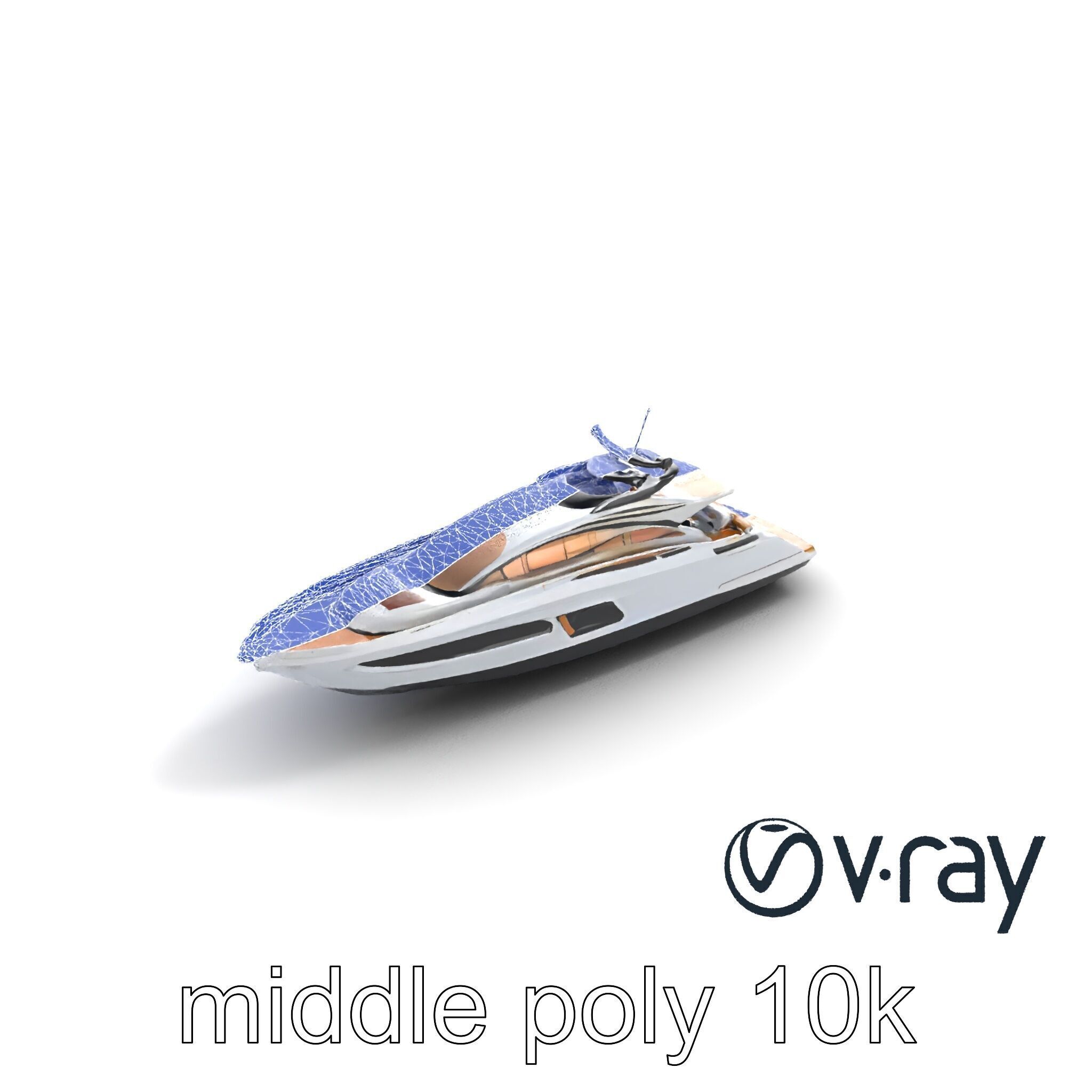 Super-Speed Luxury Yacht Model Pack with Aerodynamic Styling Low-poly 3D model_16