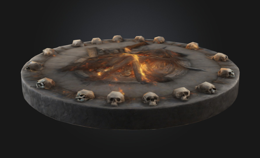 Bone Round table 4 Low-poly 3D model_2