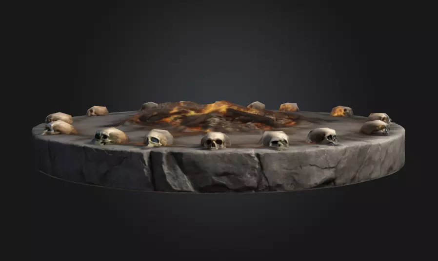 Bone Round table 4 Low-poly 3D model_0