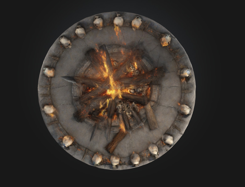 Bone Round table 4 Low-poly 3D model_4