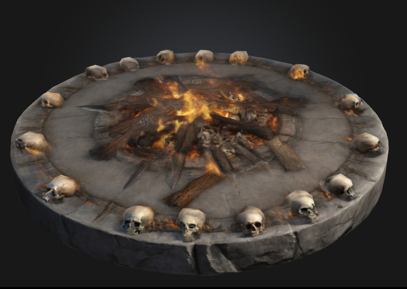 Bone Round table 4 Low-poly 3D model_3