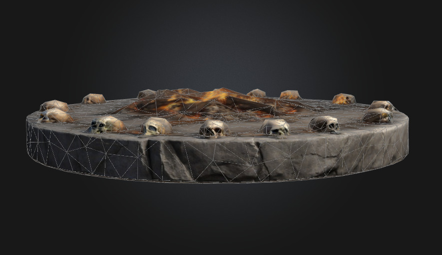 Bone Round table 4 Low-poly 3D model_1