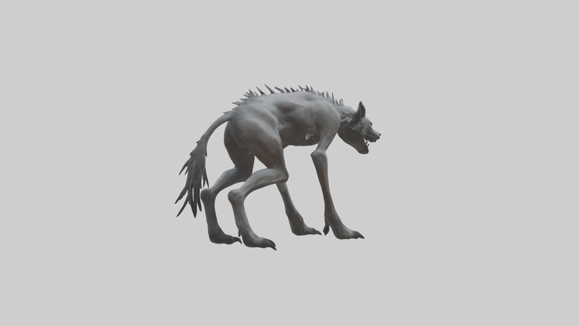 Mutated Wolf model Low-poly 3D model_2