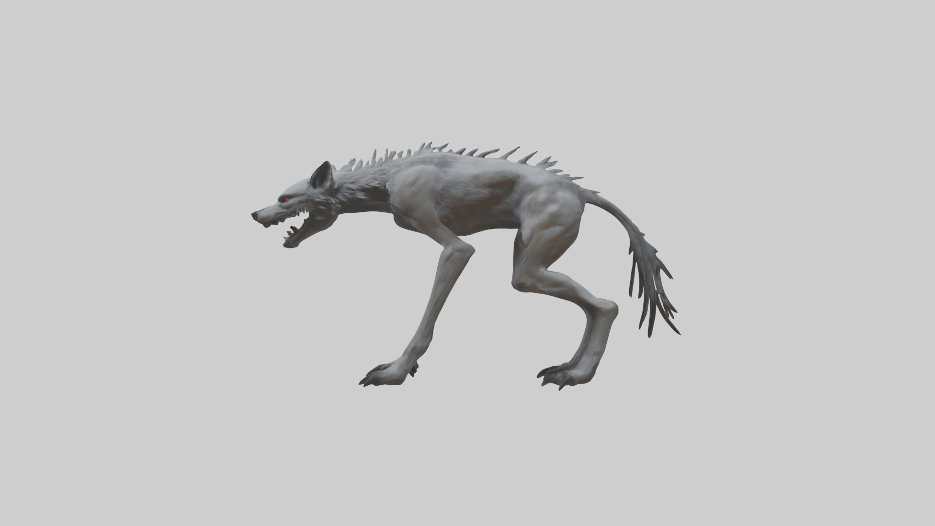 Mutated Wolf model Low-poly 3D model_12