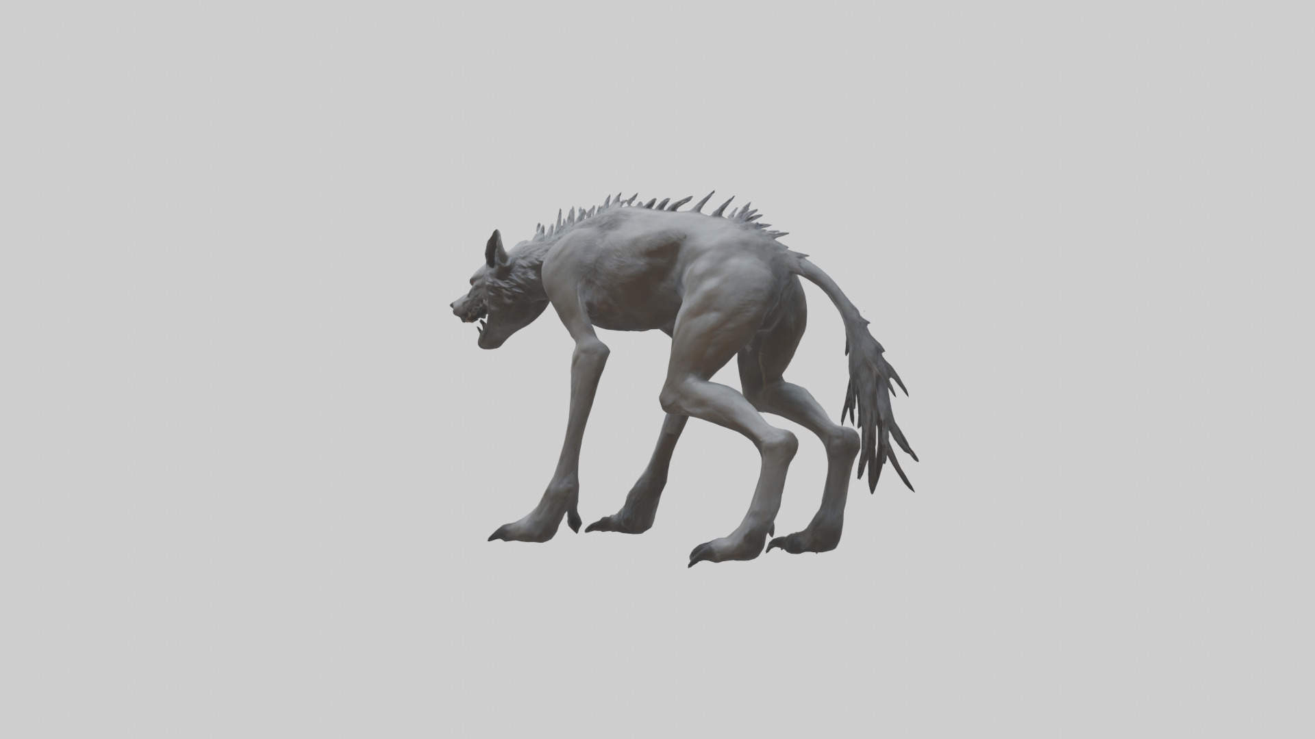 Mutated Wolf model Low-poly 3D model_1