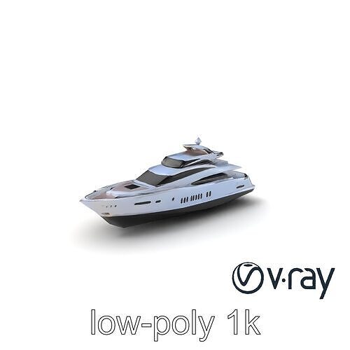 Sky Lounge Executive Yacht with Aviation-Inspired Command mod... Low-poly 3D model