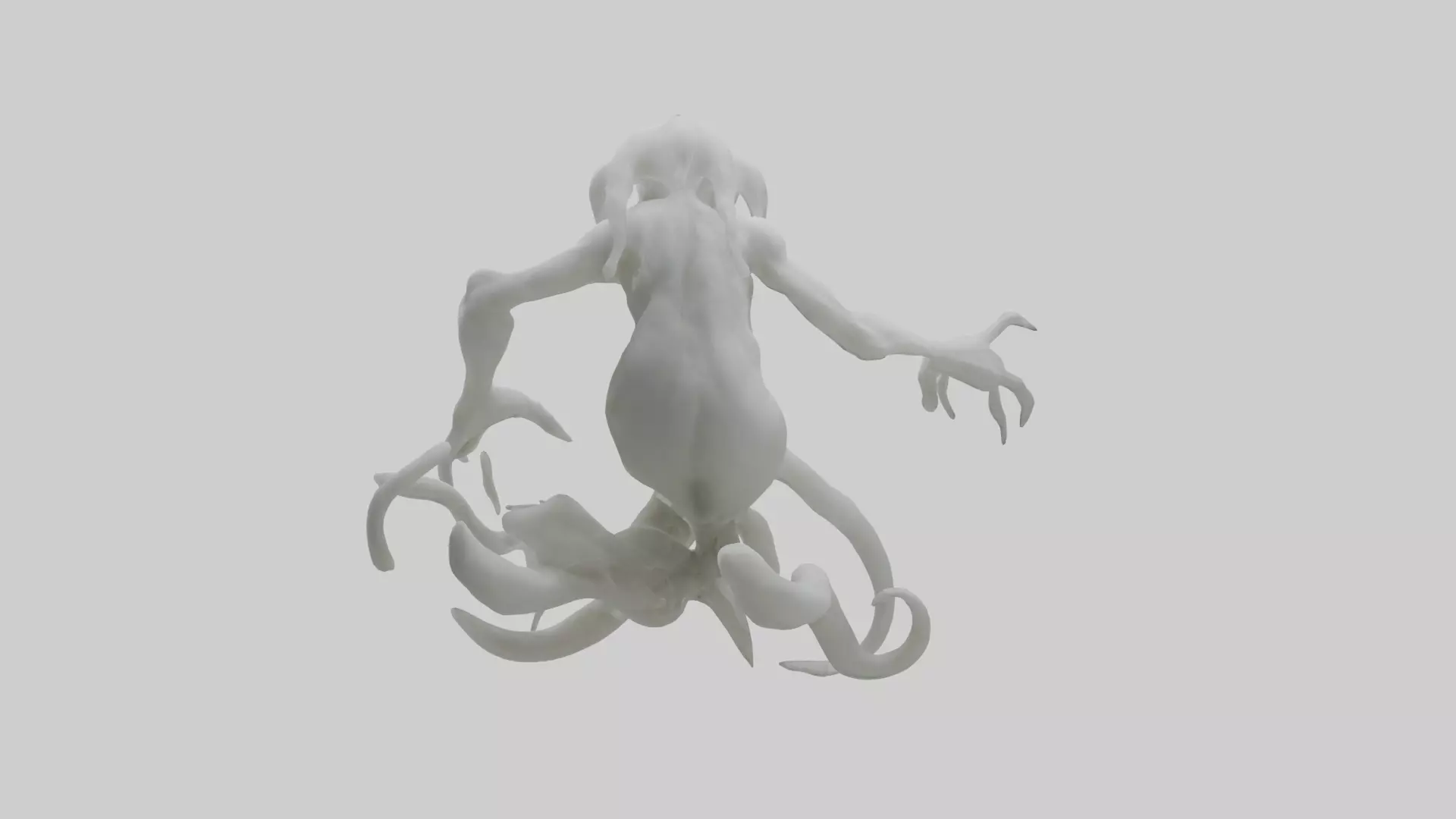 Mutating ghost model Low-poly 3D model_0