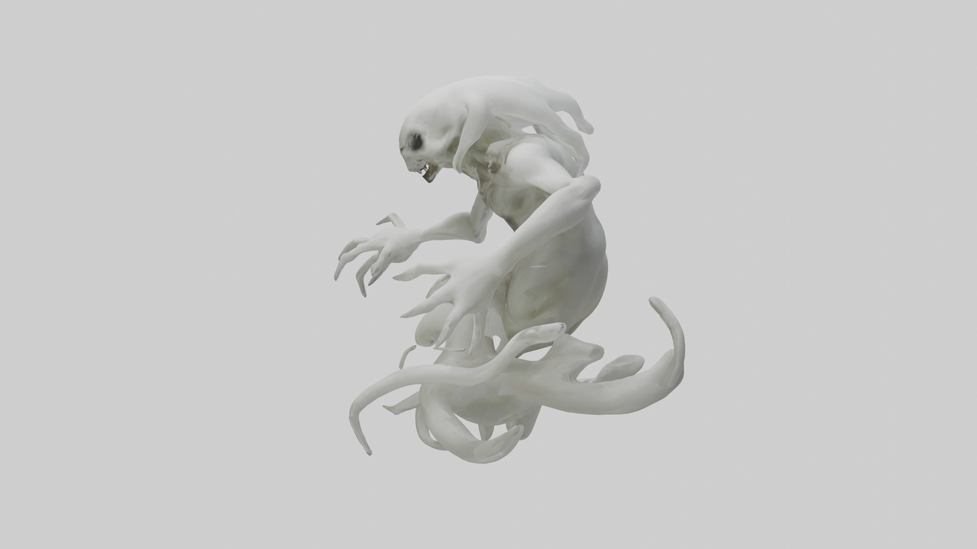 Mutating ghost model Low-poly 3D model_12