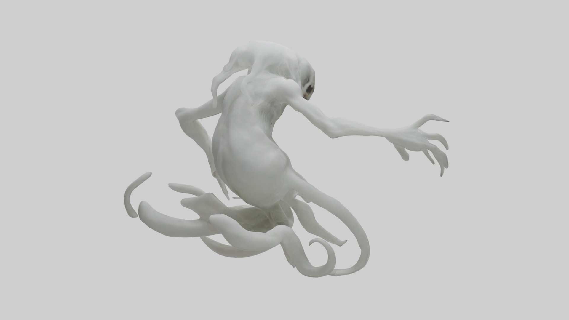 Mutating ghost model Low-poly 3D model_2