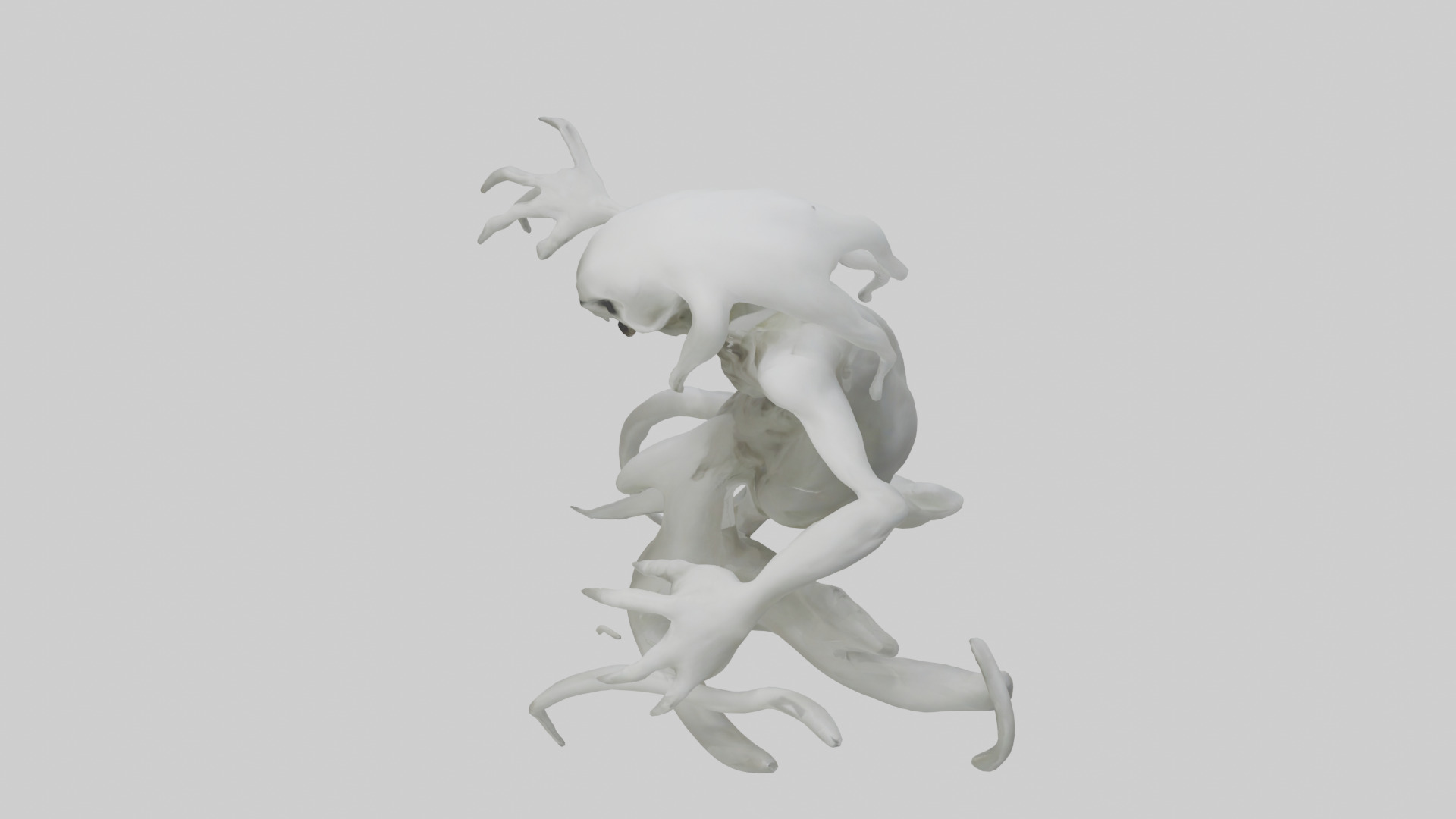 Mutating ghost model Low-poly 3D model_17
