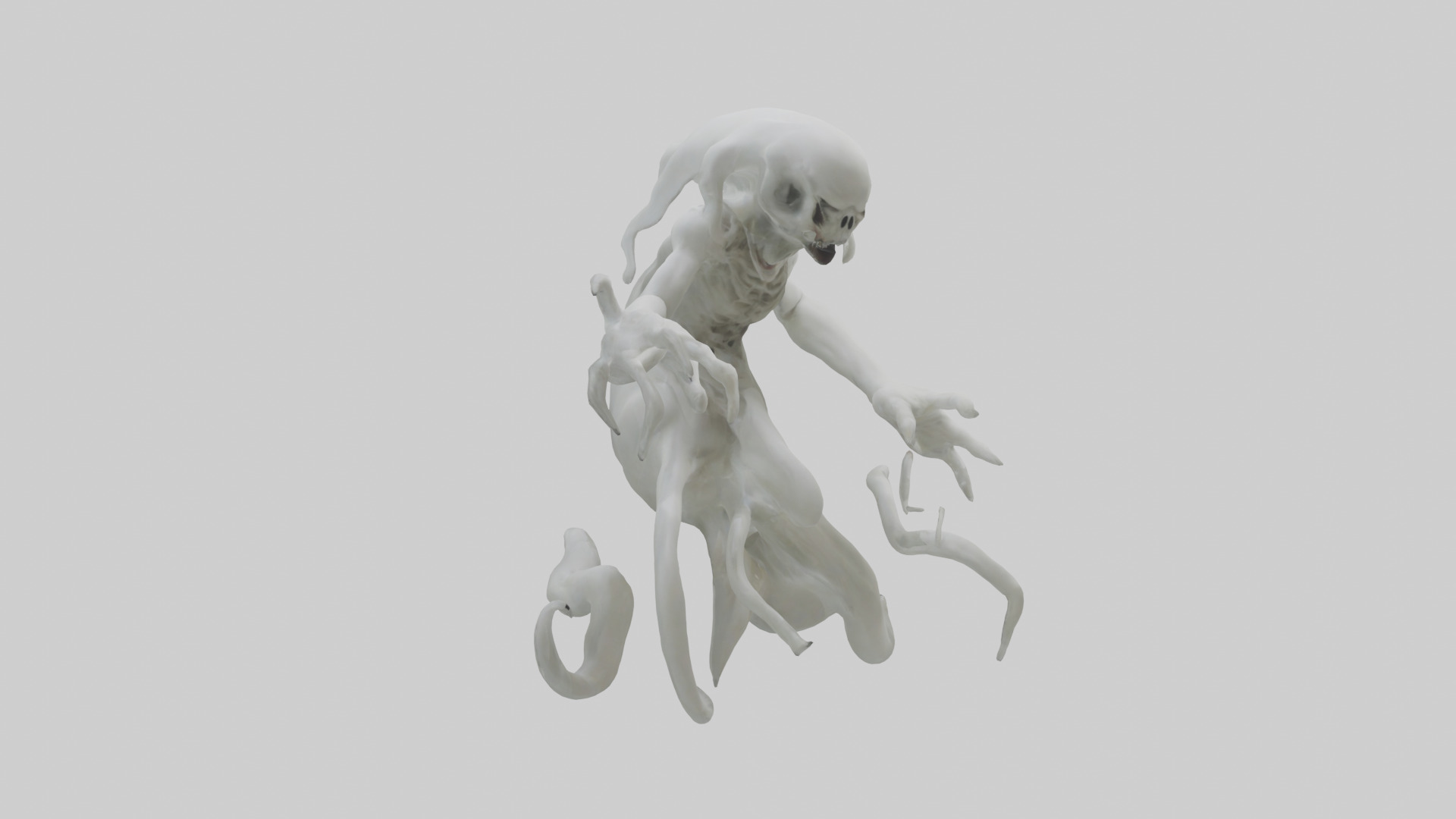 Mutating ghost model Low-poly 3D model_11