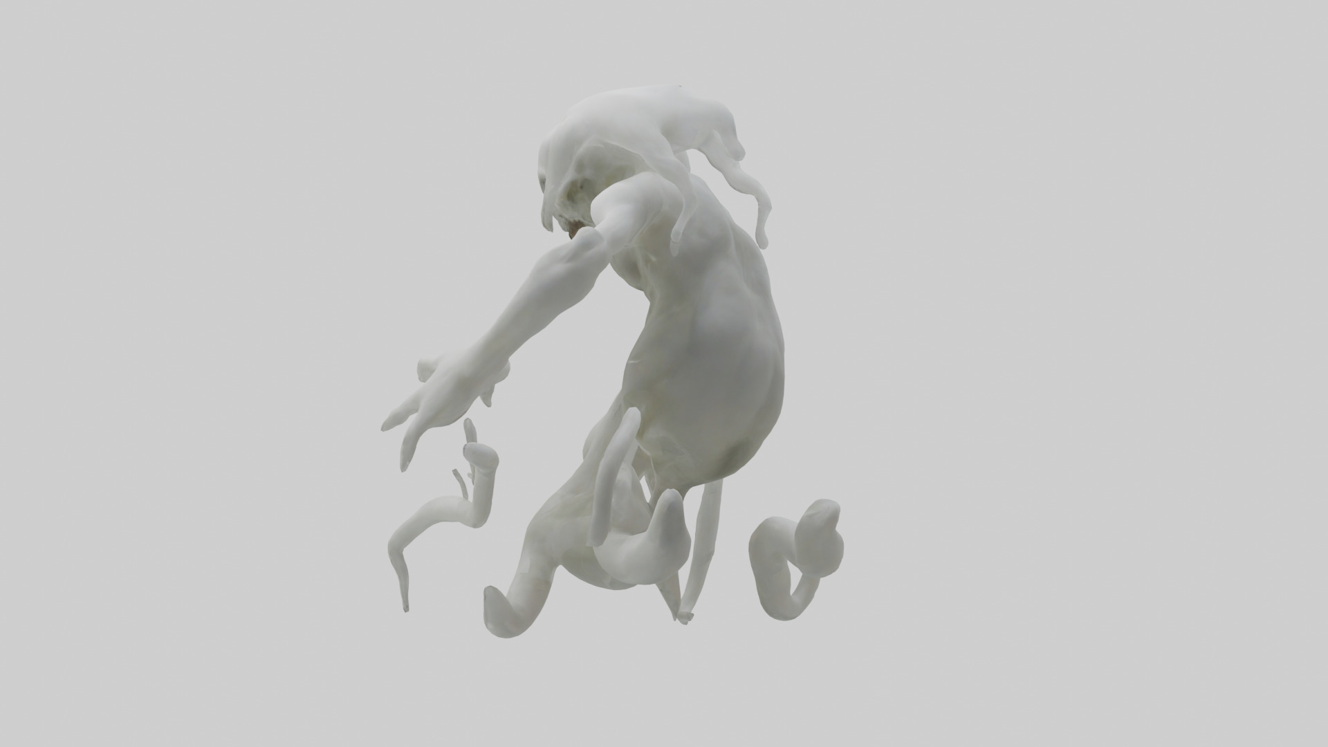 Mutating ghost model Low-poly 3D model_1