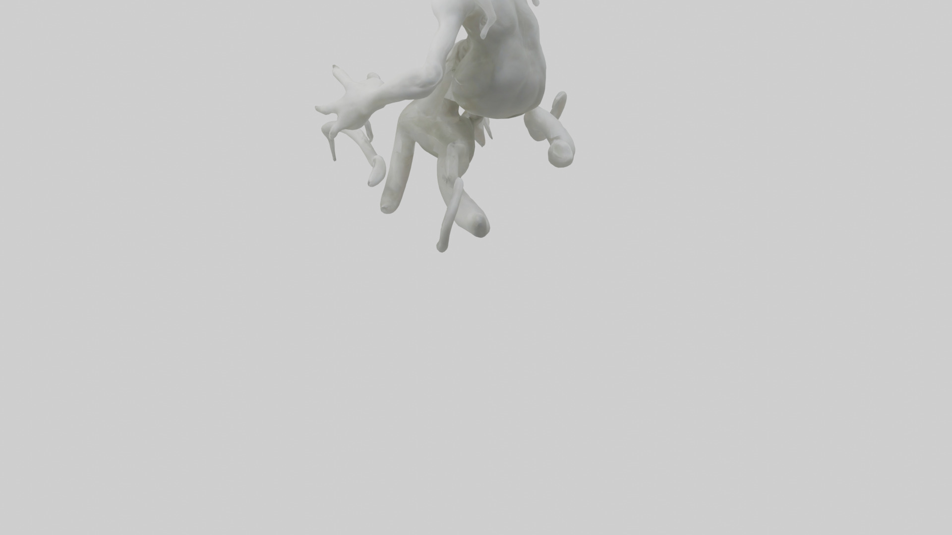 Mutating ghost model Low-poly 3D model_3
