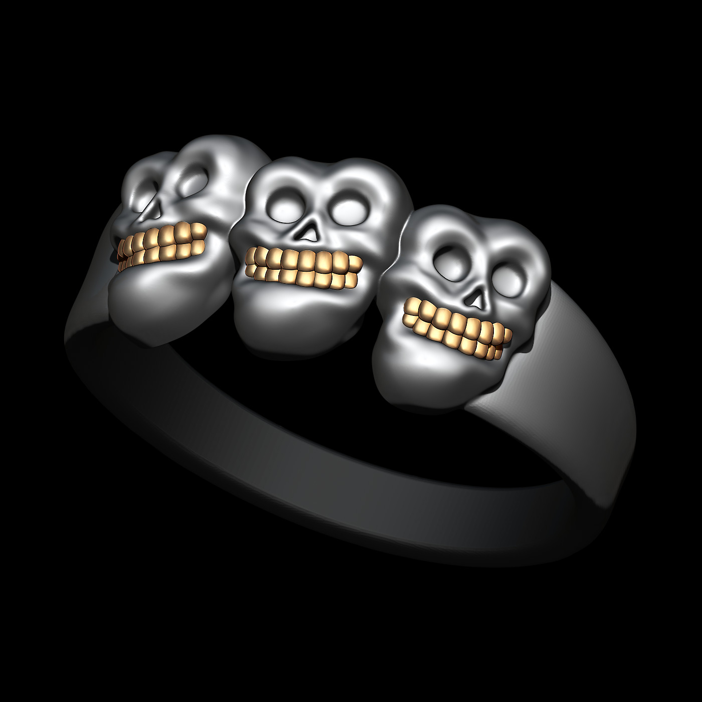 Ugly Skull Ring2 3D print model_1