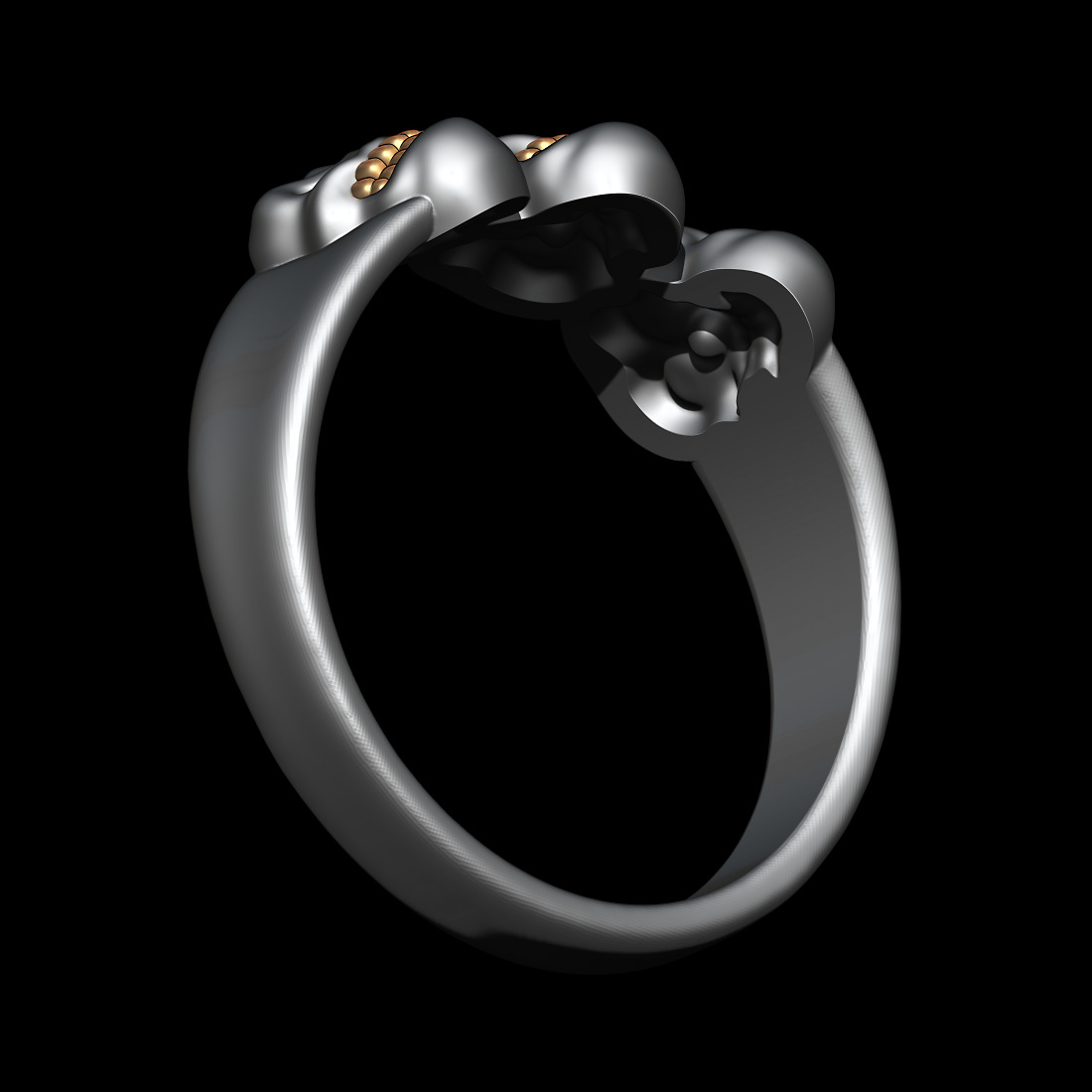 Ugly Skull Ring2 3D print model_5