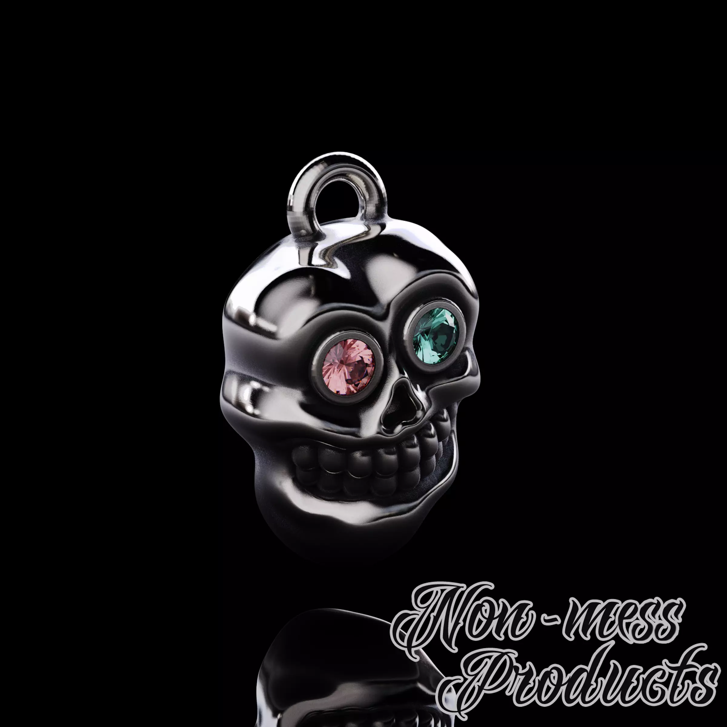 Ugly Skull Pendant 3D print model_0