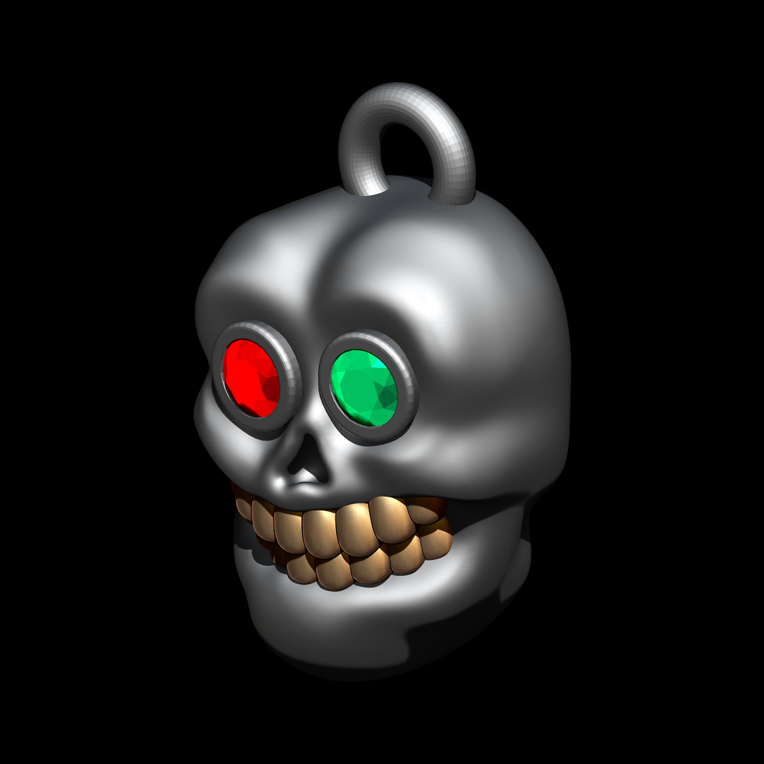 Ugly Skull Pendant 3D print model_4