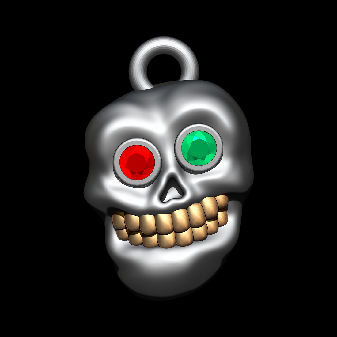 Ugly Skull Pendant 3D print model_1