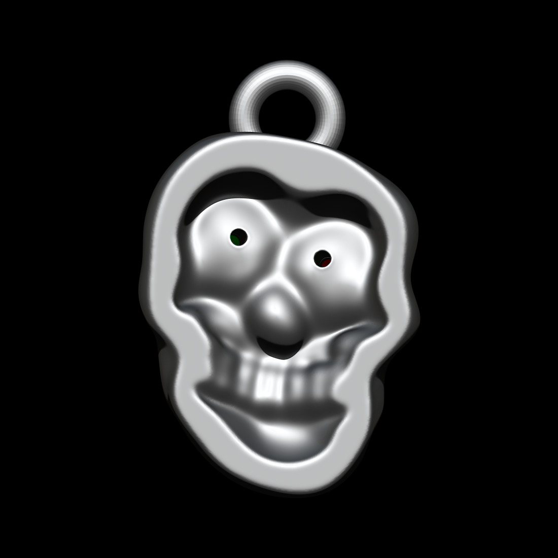 Ugly Skull Pendant 3D print model_3