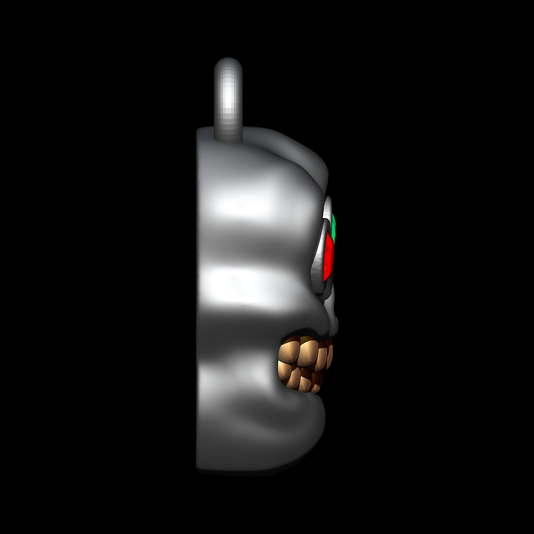 Ugly Skull Pendant 3D print model_2