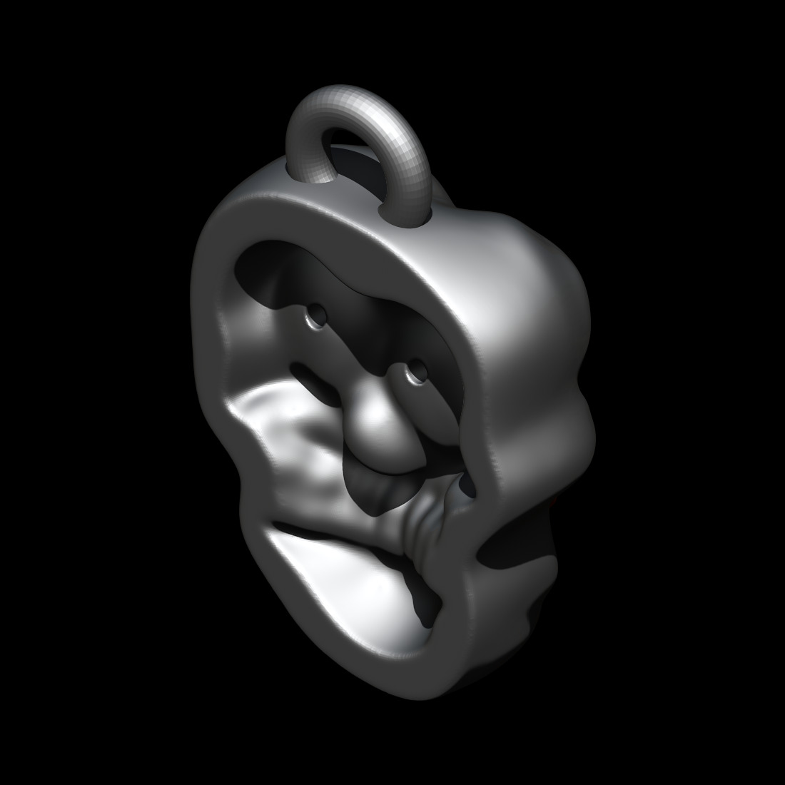 Ugly Skull Pendant 3D print model_5