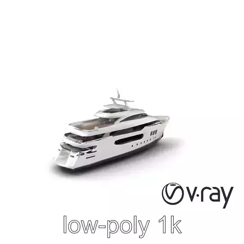 Expedition-Class Superyacht Polar-Resistant Model Pack Low-poly 3D model