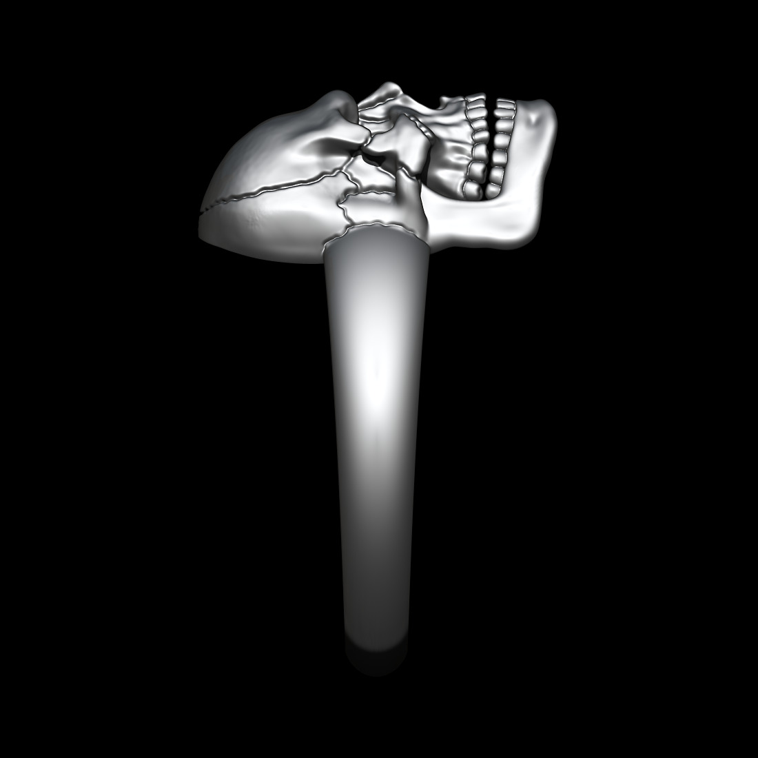 Skull Ring 3D print model_3