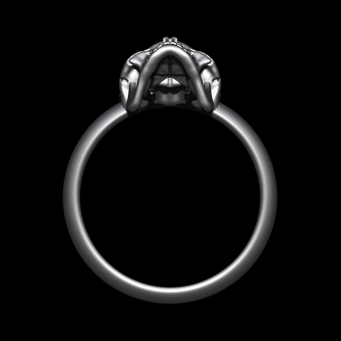 Skull Ring 3D print model_4