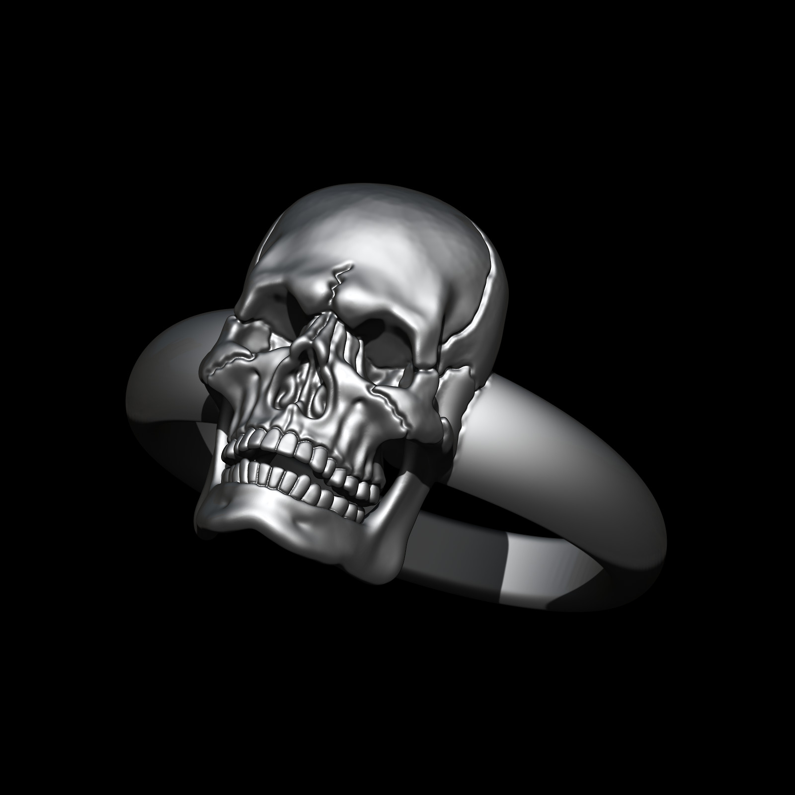 Skull Ring 3D print model_1