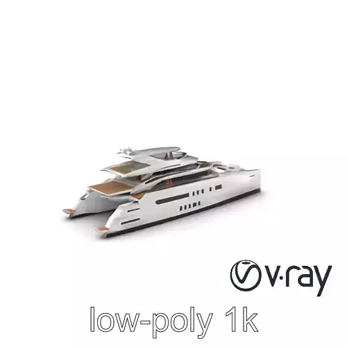 Mega Trimaran Yacht Ultra-Futuristic Model Pack