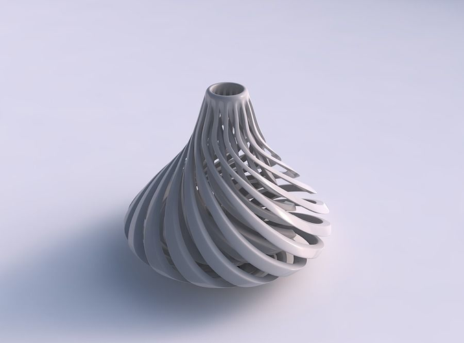 Vase flask wavy with sharp muscle structure wide middle