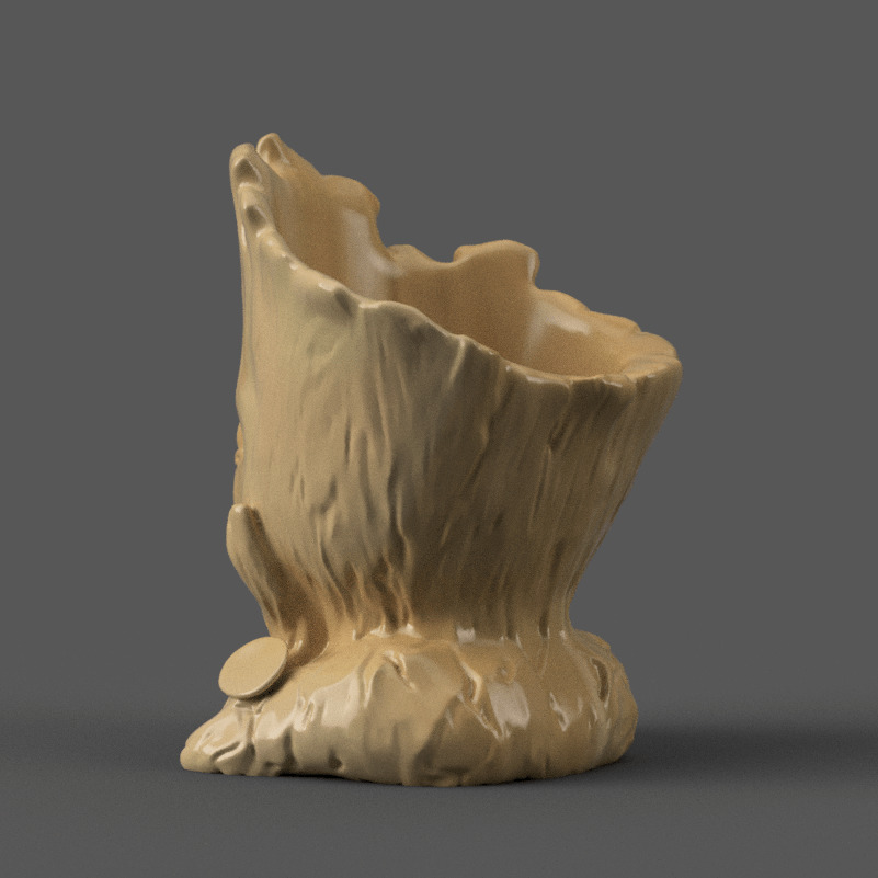 Cute groot Character Planter 3D STL File for Home Decor 3D print model_3